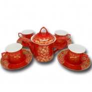 锦东中国红金枝玉叶茶具