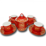 锦东中国红金枝玉叶茶具
